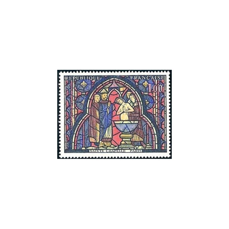 Timbre France Yvert No 1492 Vitrail de la Sainte-Chapelle