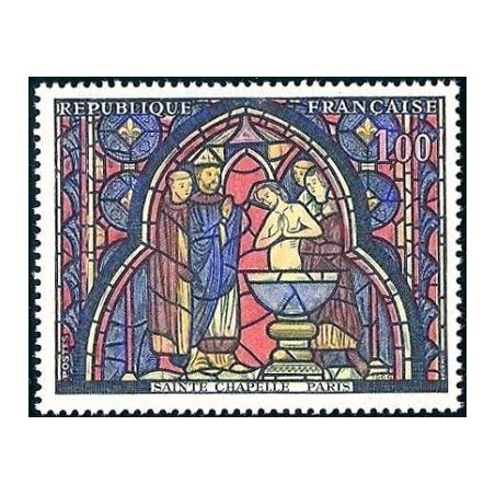 Timbre France Yvert No 1492 Vitrail de la Sainte-Chapelle