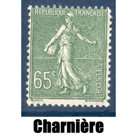 Timbre France Yvert No 234 type Semeuse lignée olive neuf * avec trace de charnière