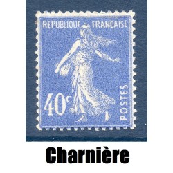 Timbre France Yvert No 237 type Semeuse Fond plein Outremer neuf * avec trace de charnière