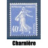 Timbre France Yvert No 237 type Semeuse Fond plein Outremer neuf * avec trace de charnière