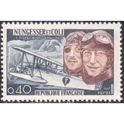 Timbre France Yvert No 1523 Nungesser et Coli et avion Levasseur