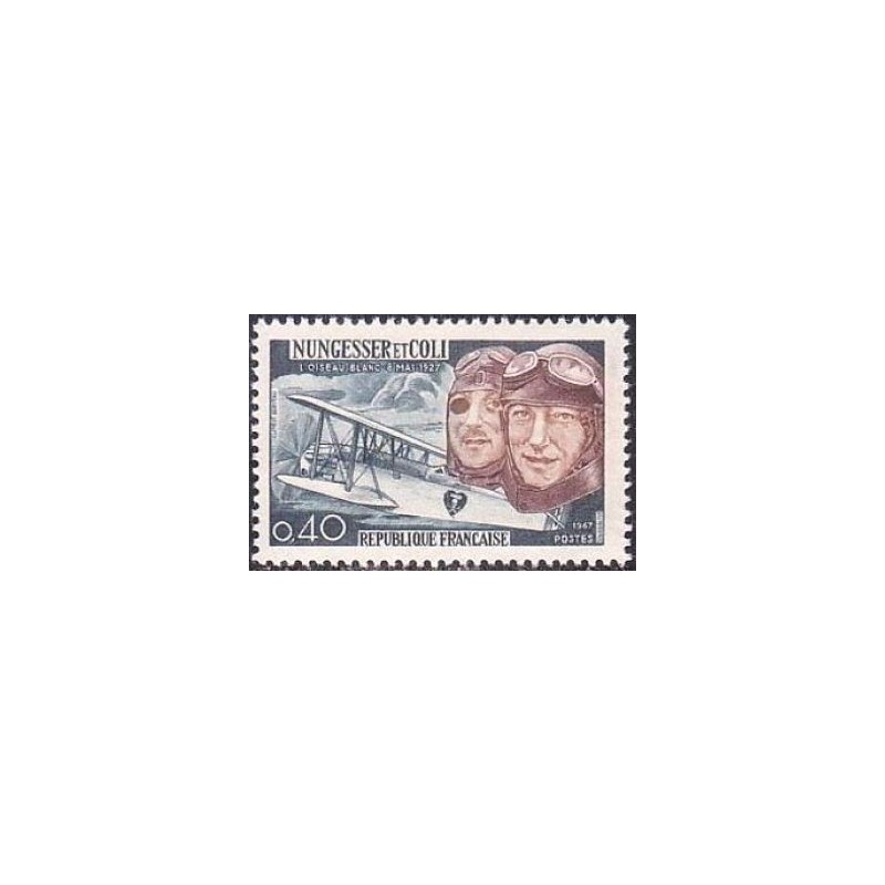 Timbre France Yvert No 1523 Nungesser et Coli et avion Levasseur