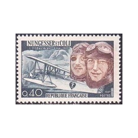 Timbre France Yvert No 1523 Nungesser et Coli et avion Levasseur