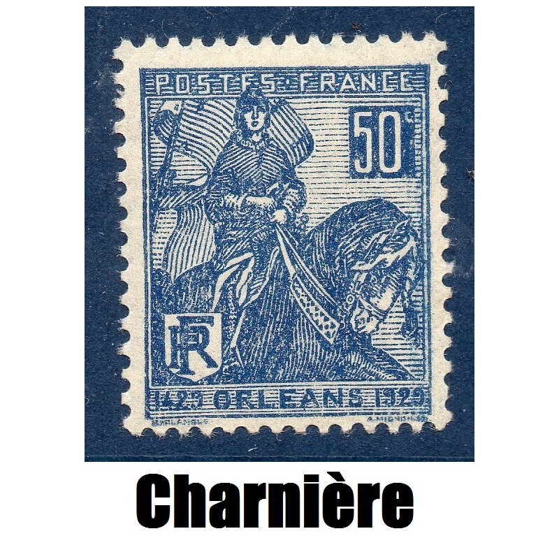 Timbre France Yvert No 257 Jeanne d'Arc neuf * avec trace de charnière