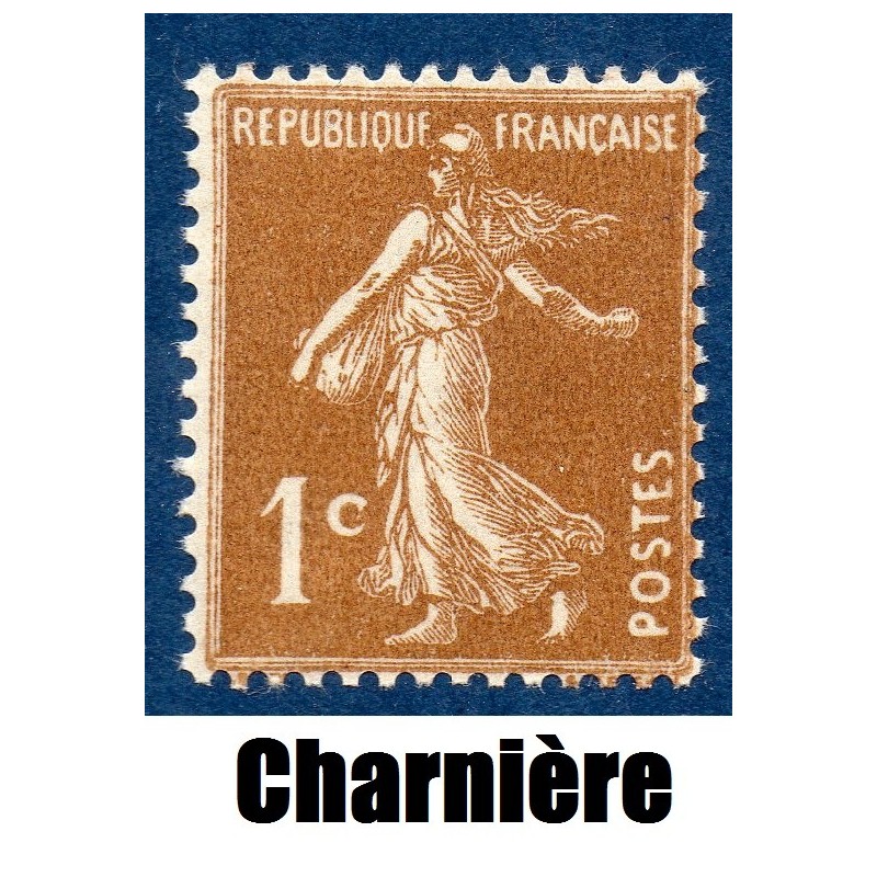 Timbre France Yvert No 277B Semeuse Fond plein bistre brun neuf * avec trace de charnière