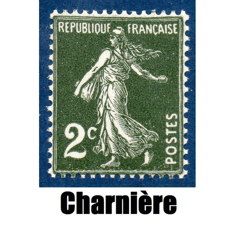 Timbre France Yvert No 278 Semeuse fond plein vert foncé neuf * avec trace de charnière Timbre France Yvert No 278 Semeuse fond plein vert foncé neuf * avec trace de charnière