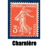 Timbre France Yvert No 278A Semeuse fond plein Rouge Orange neuf * avec trace de charnière