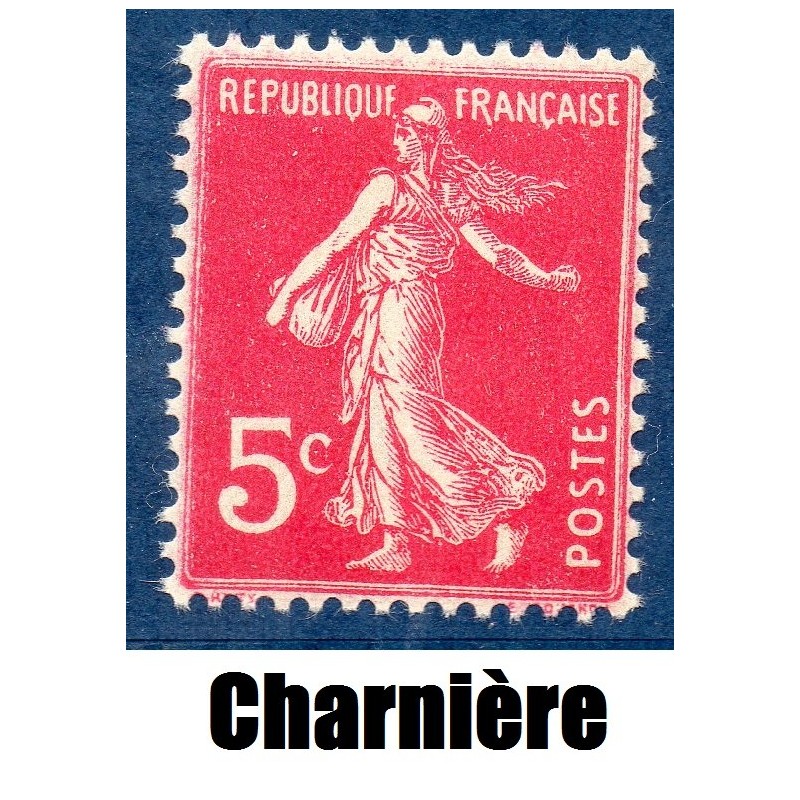 Timbre France Yvert No 278B Semeuse fond plein Rose neuf * avec trace de charnière