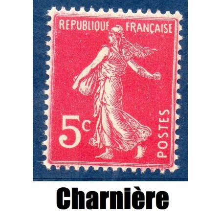 Timbre France Yvert No 278B Semeuse fond plein Rose neuf * avec trace de charnière