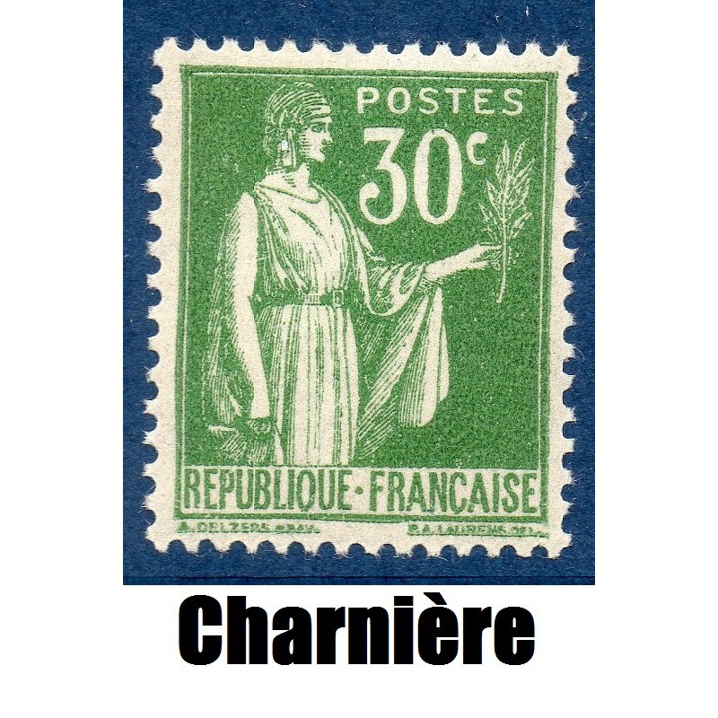 Timbre France Yvert No 280 Type paix vert neuf * avec trace de charnière