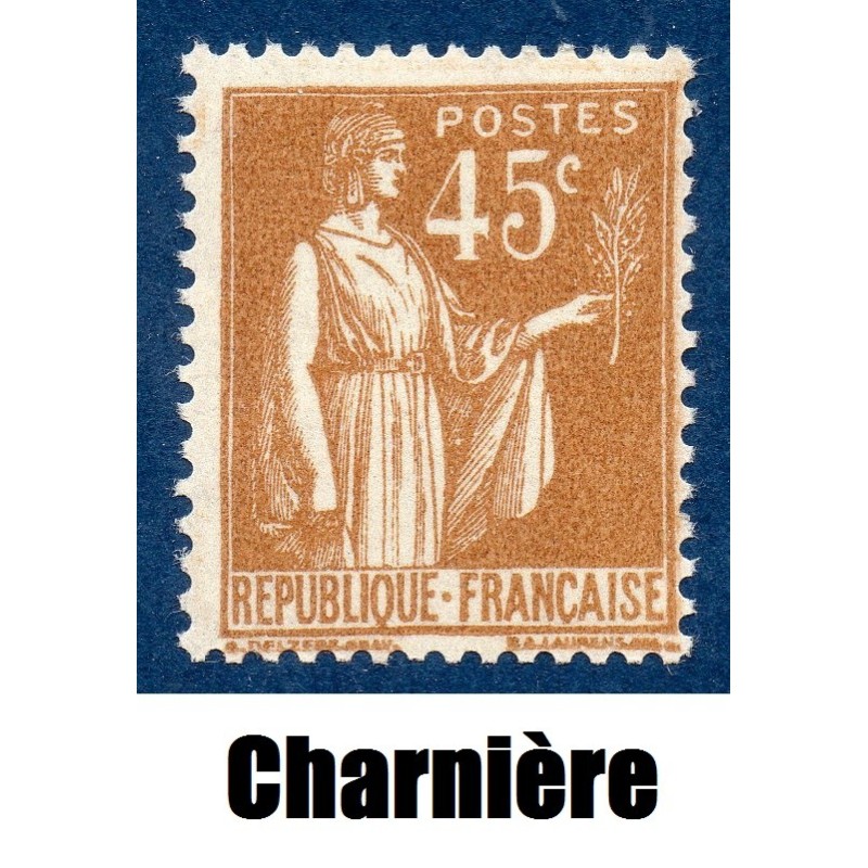 Timbre France Yvert No 282 Type paix bistre neuf * avec trace de charnière