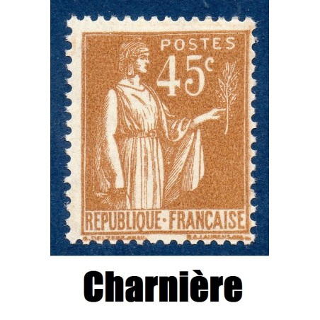 Timbre France Yvert No 282 Type paix bistre neuf * avec trace de charnière