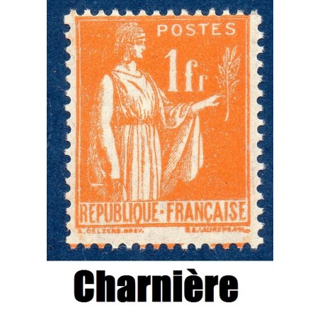 Timbre France Yvert No 286 Type paix Orange neuf * avec trace de charnière