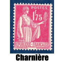 Timbre France Yvert No 289 Type paix Rose lilas neuf * avec trace de charnière