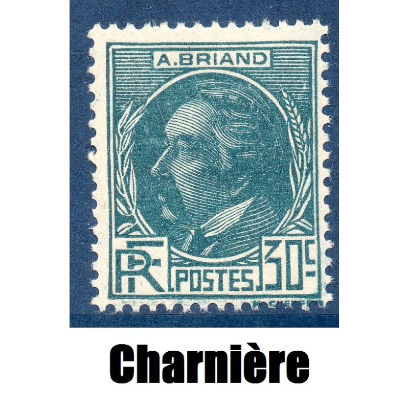 Timbre France Yvert No 291 Aristide Briand neuf * avec trace de charnière