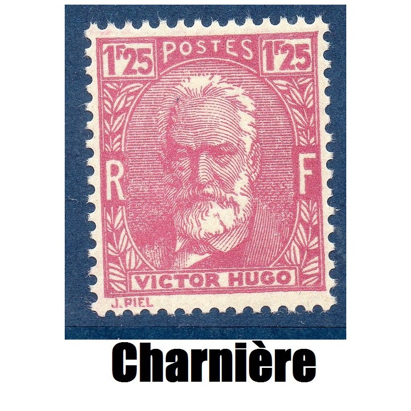 Timbre France Yvert No 293 Victor Hugo neuf * avec trace de charnière
