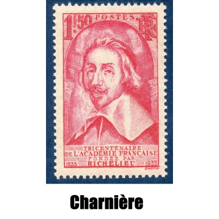 Timbre France Yvert No 305 Cardinal de Richelieu neuf * avec trace de charnière