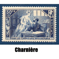 Timbre France Yvert No 307 Chomeurs Intellectuels neuf * avec trace de charnière