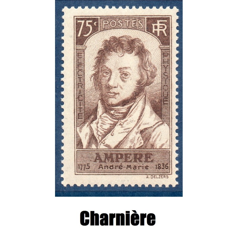 Timbre France Yvert No 310 Ampère neuf * avec trace de charnière