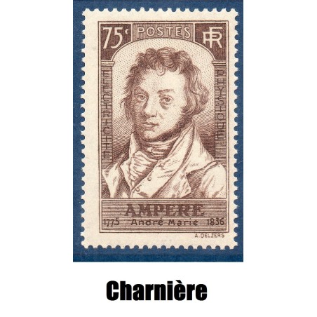 Timbre France Yvert No 310 Ampère neuf * avec trace de charnière