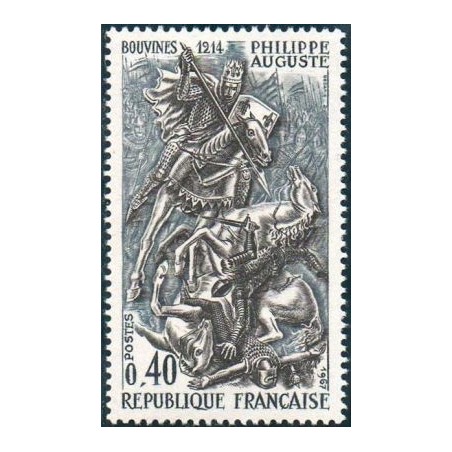 Timbre France Yvert No 1538 Philippe II Auguste