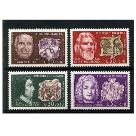 Timbre Yvert No 1550-1553 France, série personnages célébres