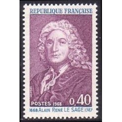 Timbre France Yvert No 1558 Alain René Lesage écrivain