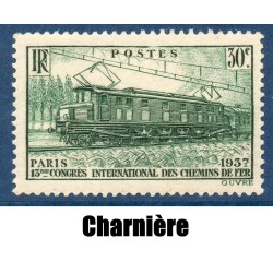 Timbre France Yvert No 339 Locomotive electrique neuf * avec trace de charnière