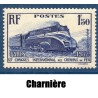 Timbre France Yvert No 340 Pacific Carénée neuf * avec trace de charnière