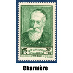 Timbre France Yvert No 343 chômeurs intellectuels Anatole France  neuf * avec trace de charnière