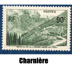 Timbre France Yvert No 358 Col de l'Iseran * avec trace de charnière