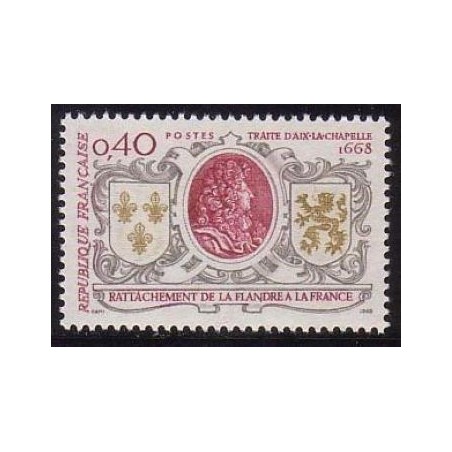 Timbre France Yvert No 1563 Rattachement de la Flandre, 650e anniversaire