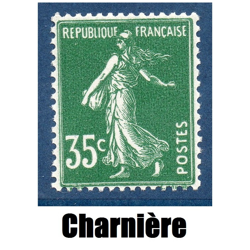 Timbre France Yvert No 361 Type Semeuse fond plein * avec trace de charnière