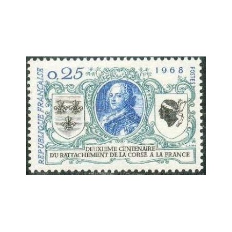 Timbre France Yvert No 1572 Rattachement de la Corse, bicentenaire
