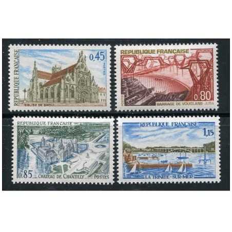 Timbre Yvert No 1582-1585 France, Série touristique