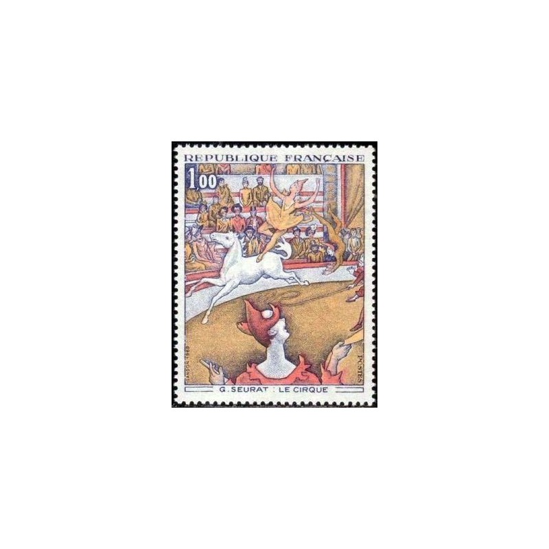 Timbre France Yvert No 1588A Le Cirque de G. Seurat