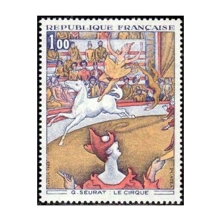 Timbre France Yvert No 1588A Le Cirque de G. Seurat