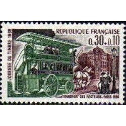 Timbre France Yvert No 1589 Journée du timbre, Omnibus de transport des facteurs