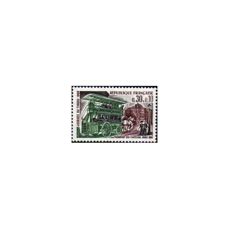 Timbre France Yvert No 1589 Journée du timbre, Omnibus de transport des facteurs
