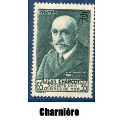 Timbre France Yvert No 377 Jean Charcot neuf * avec trace de charnière