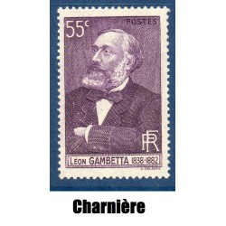 Timbre France Yvert No 378 Leon Gambetta neuf * avec trace de charnière