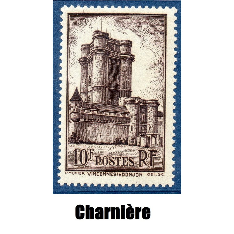 Timbre France Yvert No 393 Donjon de Vincenne neuf * avec trace de charnière