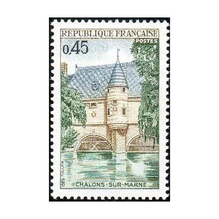 Timbre France Yvert No 1602 Chalons sur Marne, ancien pont des Archers