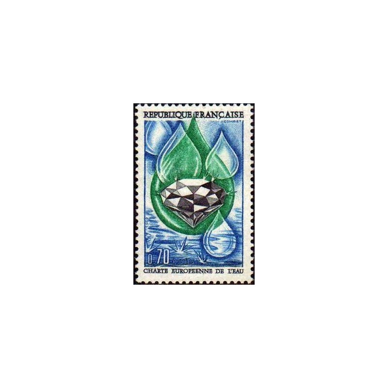 Timbre France Yvert No 1612 Charte européenne de l'eau