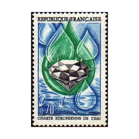 Timbre France Yvert No 1612 Charte européenne de l'eau