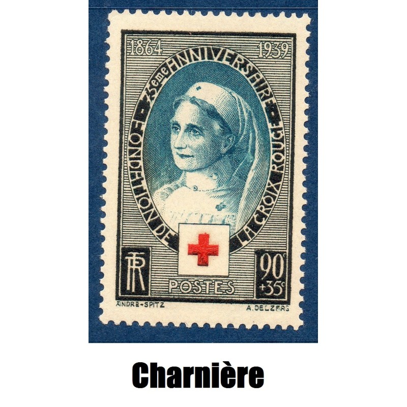 Timbre France Yvert No 422 Croix rouge internationale neuf * avec trace de charnière