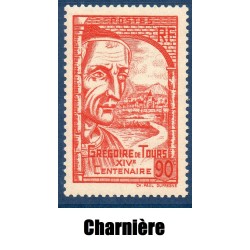 Timbre France Yvert No 442 Gregoire de Tours neuf * avec trace de charnière