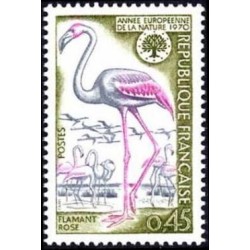 Timbre France Yvert No 1634 Flamant rose, année européenne de la nature