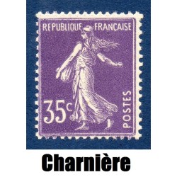 Timbre France Yvert No 142 semeuse fond plein 35c Violet neuf * avec trace de charnière